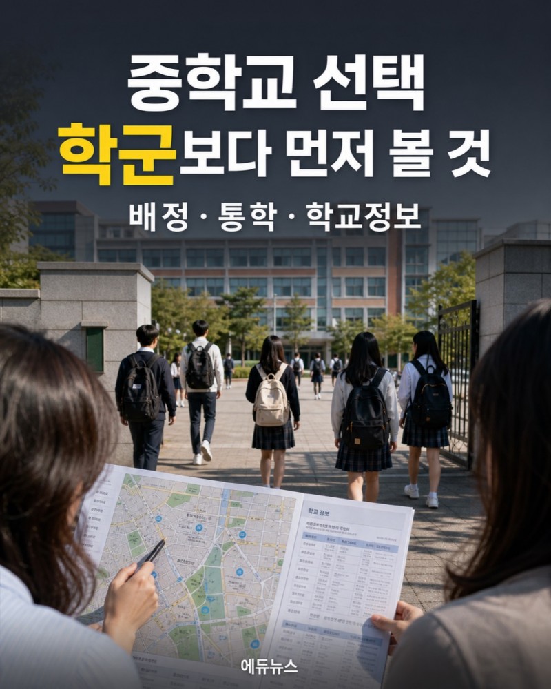 중학교 선택 전 확인할 배정 통학 학교 정보
